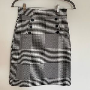 H&M Mini Pencil Skirt with Herringbone Print XS US 4 EU 34